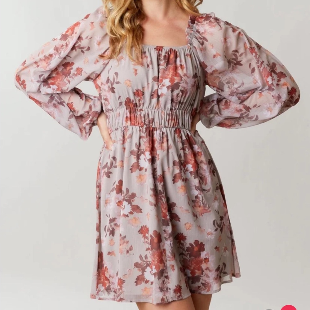 Long sleeve floral dress